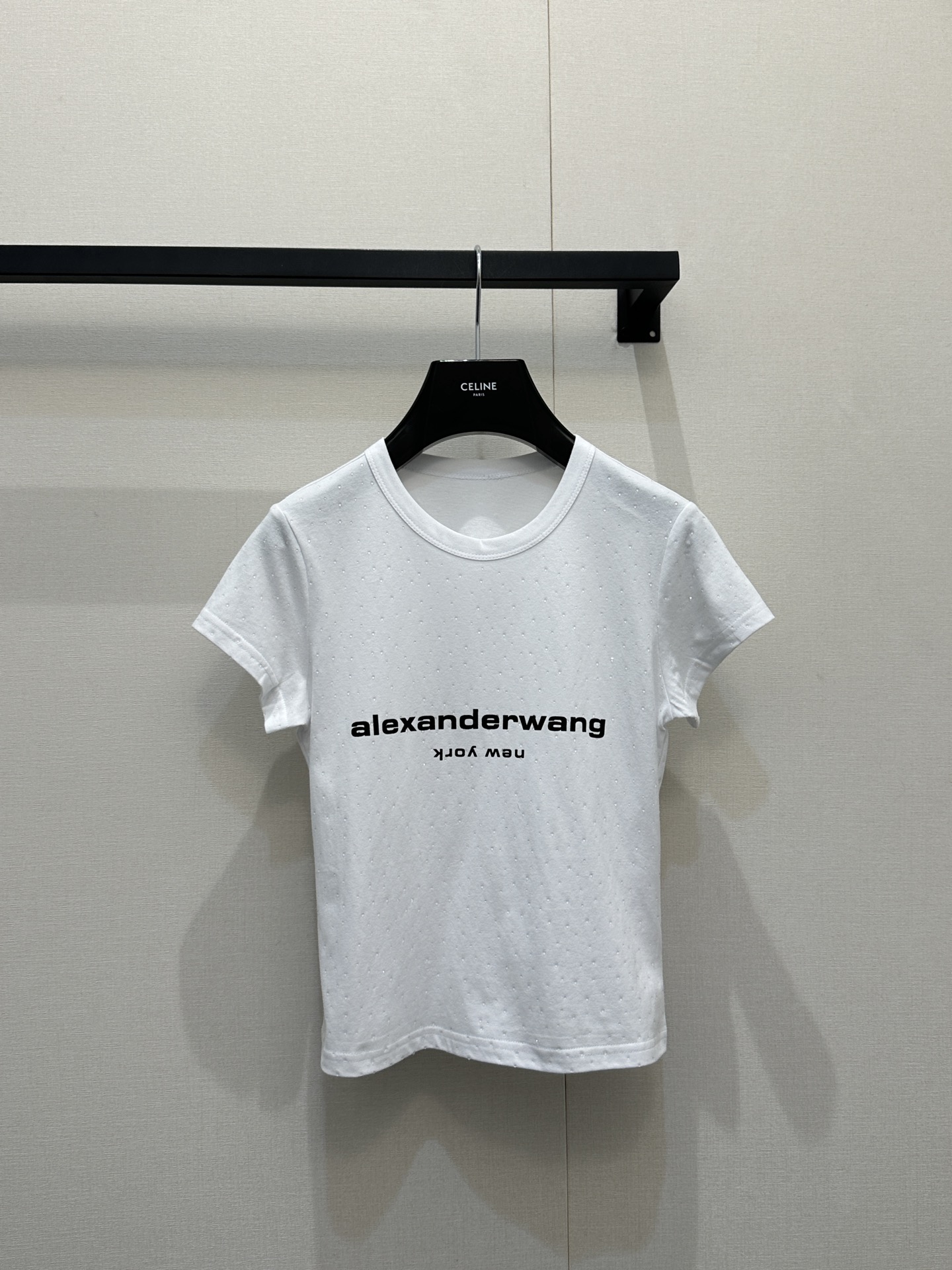 알렉산더 왕(Alexander Wang) 핫픽스 크리스탈 반팔 티셔츠 의류