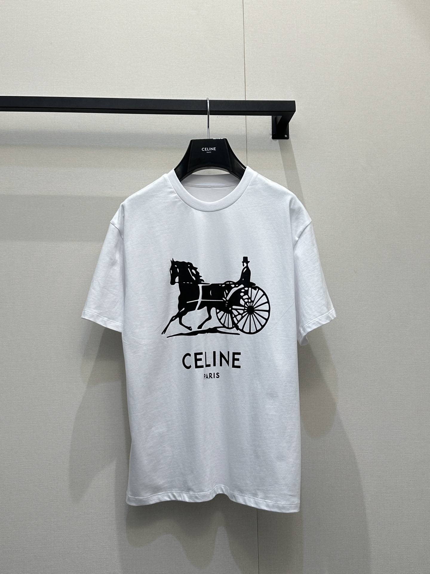 Celine 셀린느 마차 로고 프린팅 라운드 반팔 티셔츠 의류