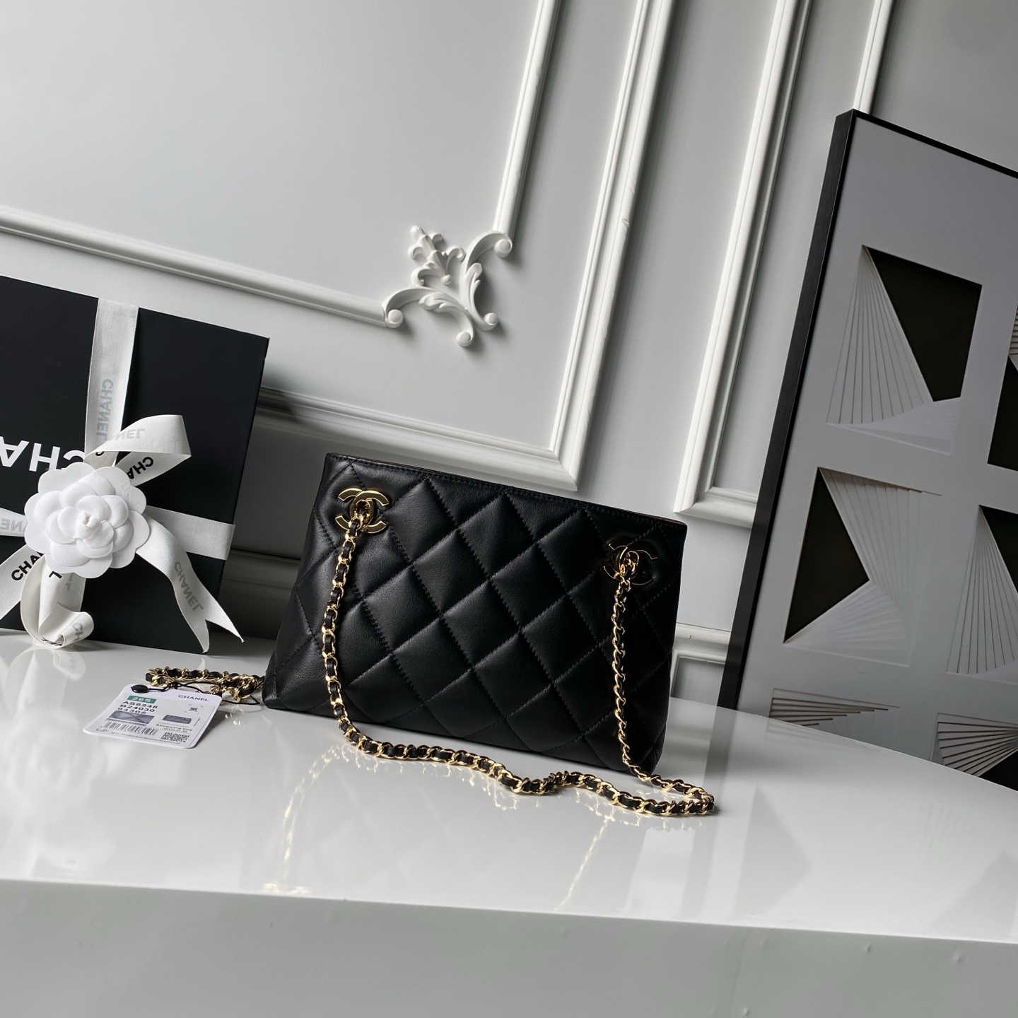 Chanel 샤넬 컬렉션 스몰 쇼핑백 숄더백 가방(램스킨) AS6248