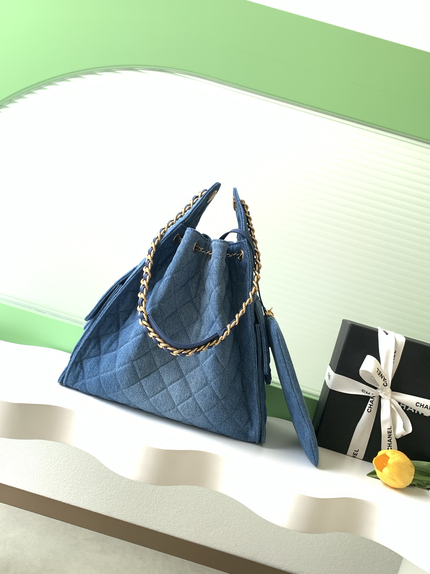 Chanel 샤넬  25P 빈티지 데님 호보백 가방 라지