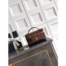 Chanel 샤넬 스웨이드 & 램스킨 '도시락' LP백 (브라운 & 블랙) 가방