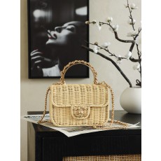 Chanel 샤넬 26C 라탄 핸들 CF 플랩백 (내추럴 베이지) 가방