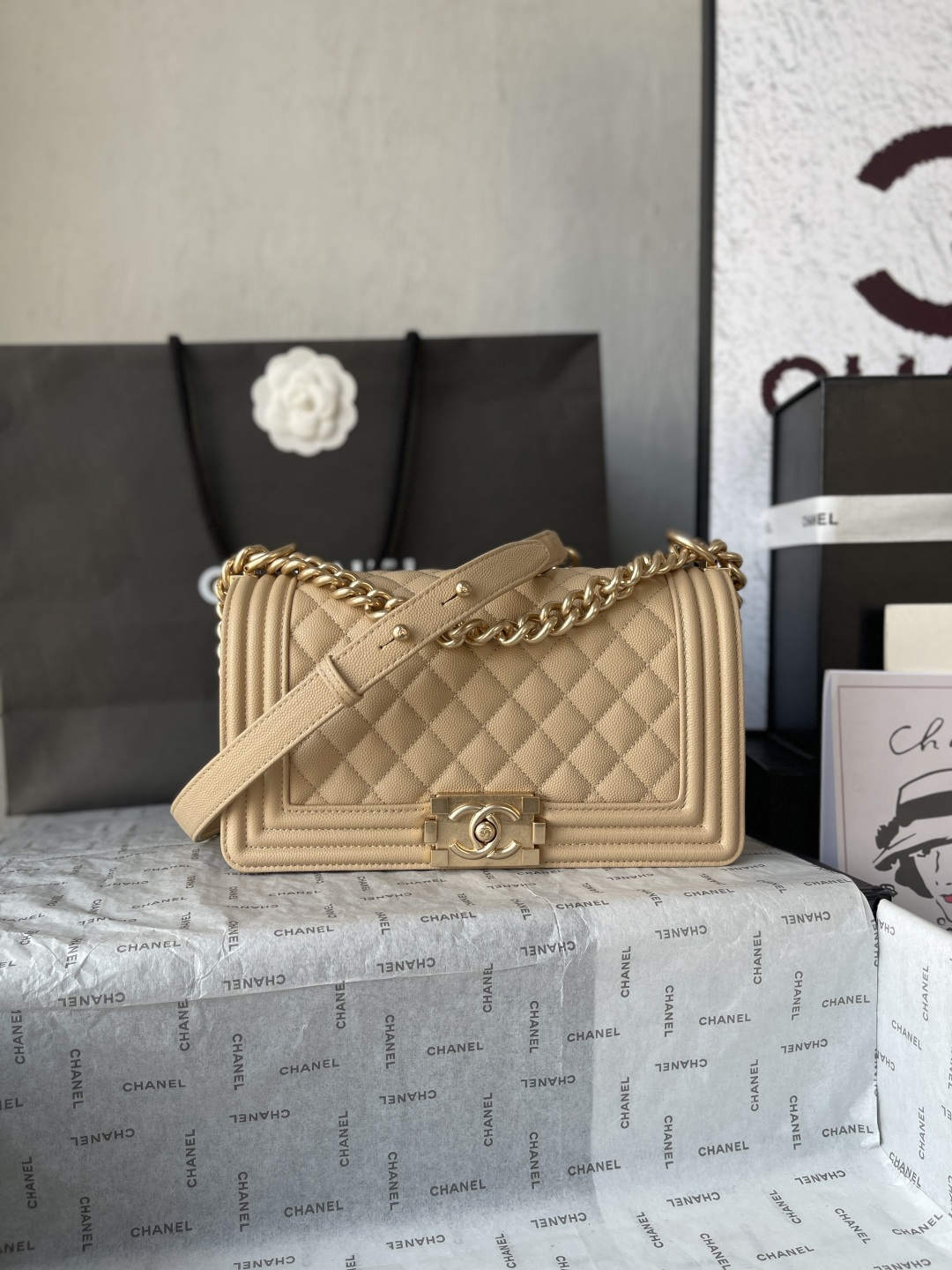 Chanel 샤넬 Classic Le Boy 캐비어 (A67086) 숄더백 가방