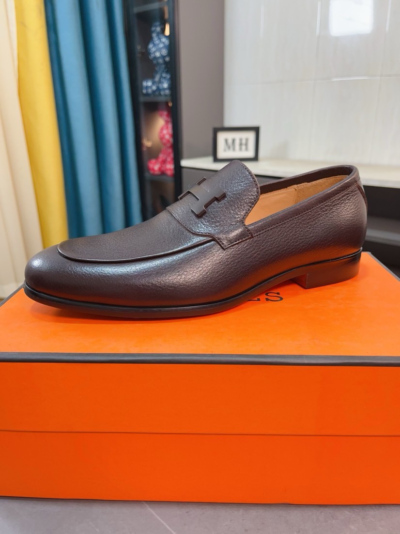 에르메스(HERMES) 임포트 카프스킨 비즈니스 슈즈 로퍼 구두 신발