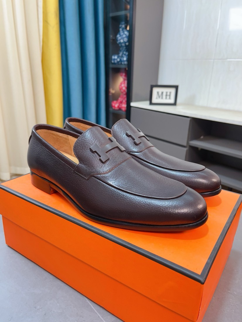 에르메스(HERMES) 임포트 카프스킨 비즈니스 슈즈 로퍼 구두 신발