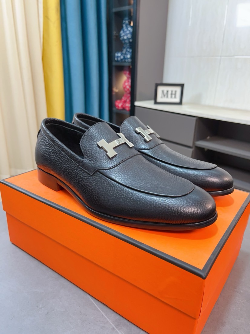 에르메스(HERMES) 임포트 카프스킨 비즈니스 슈즈 로퍼 구두 신발