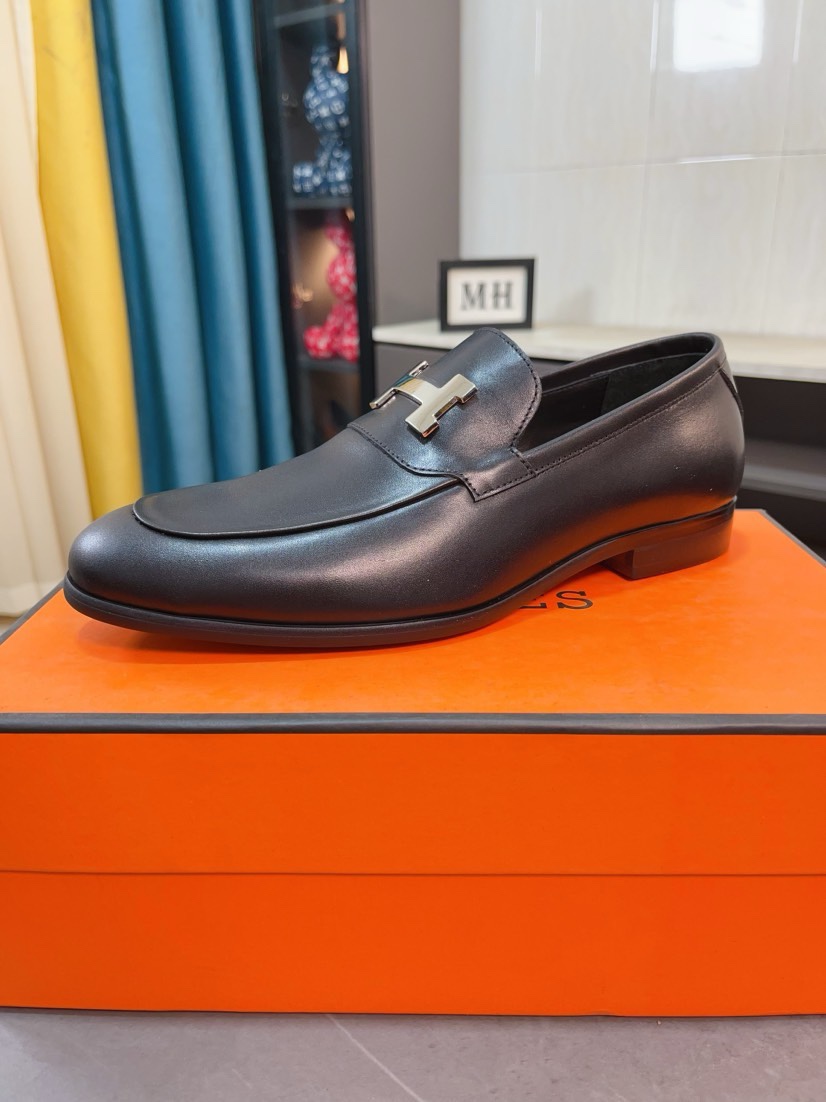 에르메스(HERMES) 임포트 카프스킨 비즈니스 슈즈 로퍼 구두 신발