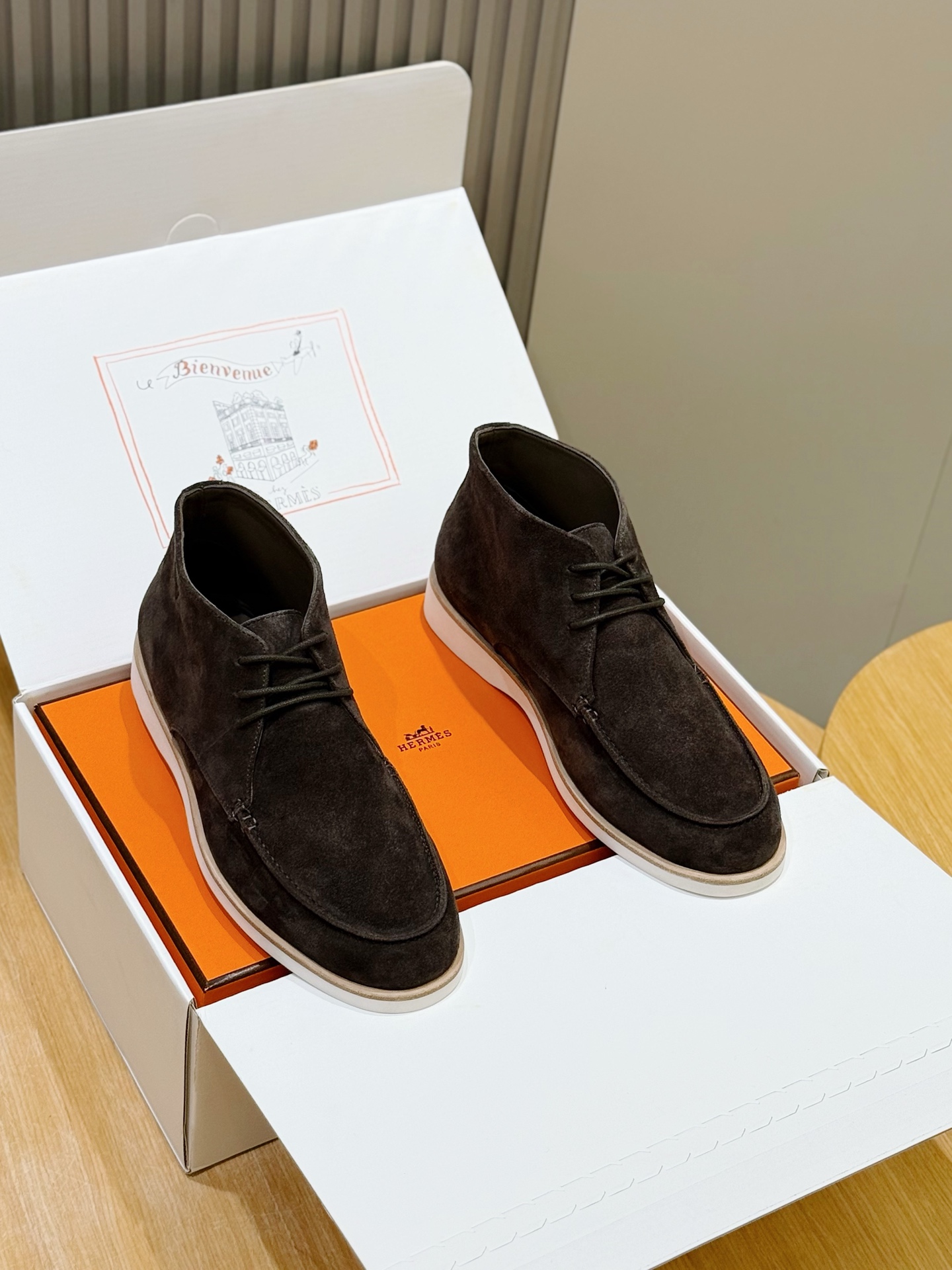 에르메스(Hermes) Job 하이탑 스웨이드 로퍼 구두 신발