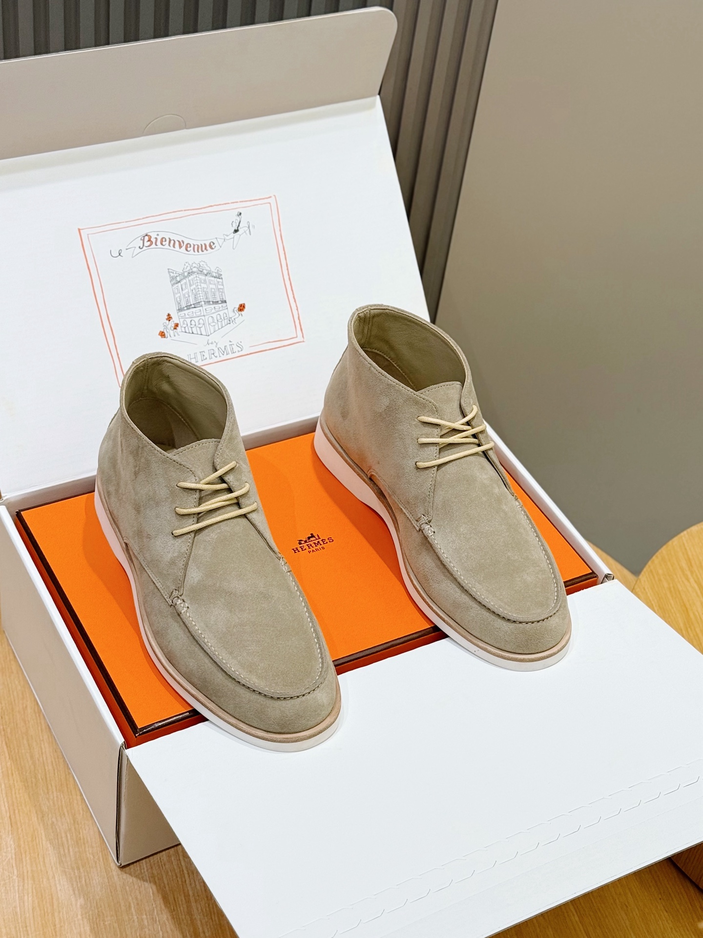 에르메스(Hermes) Job 하이탑 스웨이드 로퍼 구두 신발