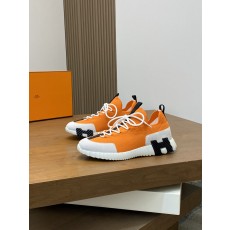 에르메스(Hermes) 데님 캔버스 & 스웨이드 믹스 스니커즈 신발