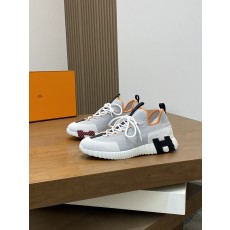 에르메스(Hermes) 데님 캔버스 & 스웨이드 믹스 스니커즈 신발