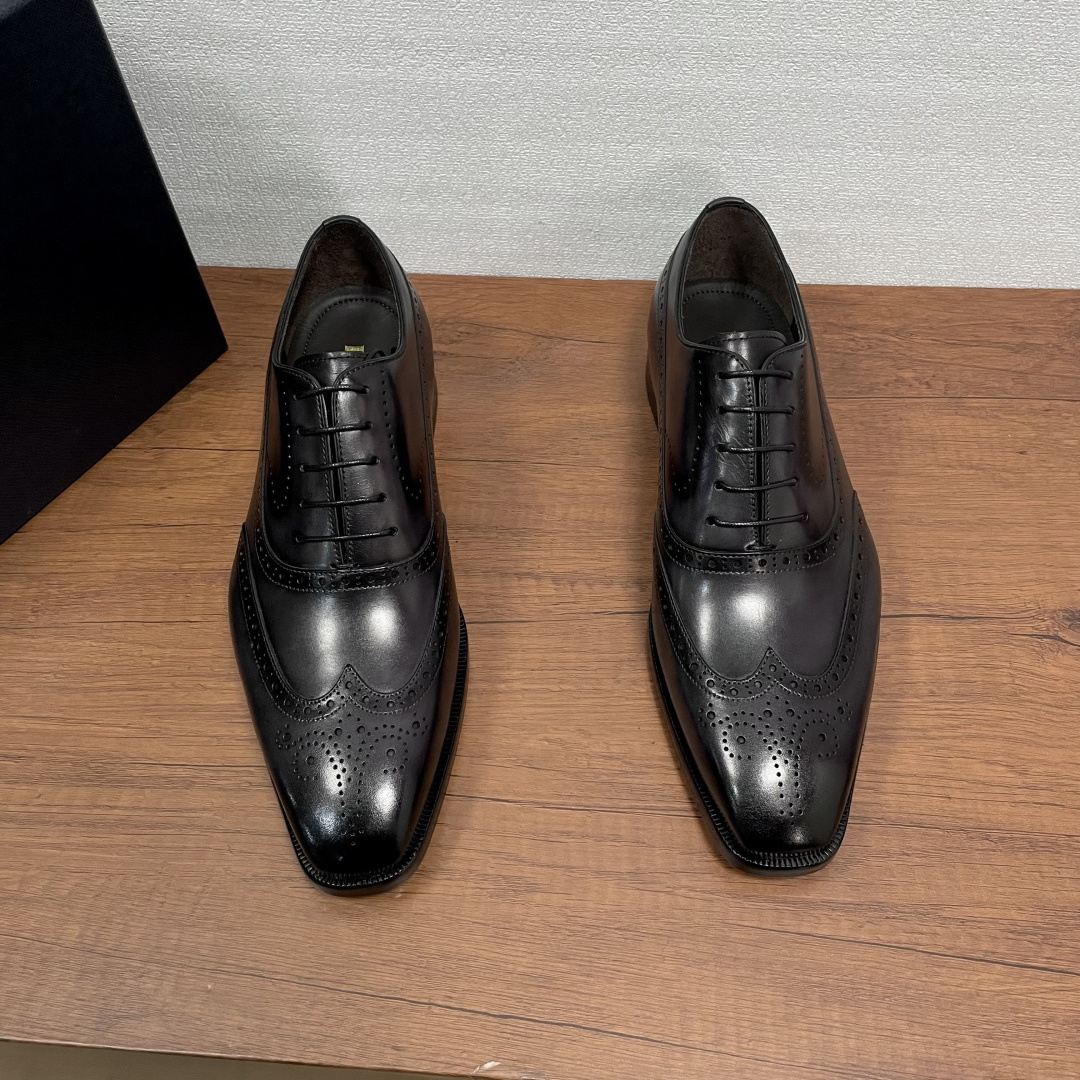 프라다(Prada) 수제 파티나 카프스킨 옥스퍼드 구두 신발