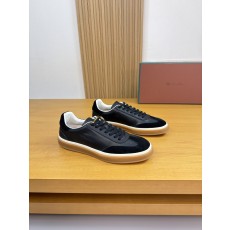 로로 피아나(Loro Piana) LP 스웨이드 & 펀칭 캔버스 스니커즈 신발