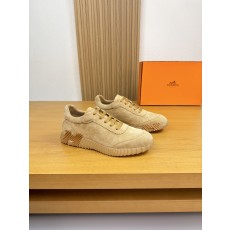 에르메스(Hermes) 실크 고광택 양가죽 스웨이드 스니커즈 신발