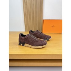 에르메스(Hermes) 실크 고광택 양가죽 스웨이드 스니커즈 신발