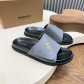 버버리(Burberry) TB 메탈 로고 크로스 레더 샌들 슬리퍼 신발