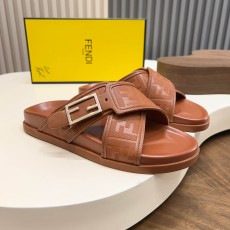Fendi 펜디 시그니처 엠보싱 레더 샌들 슬리퍼 신발