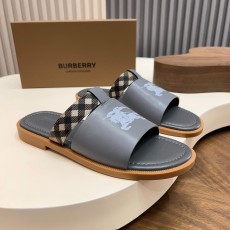 버버리(Burberry) TB 메탈 로고 크로스 레더 샌들 슬리퍼 신발