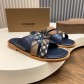 버버리(Burberry) TB 메탈 로고 크로스 레더 샌들 슬리퍼 신발