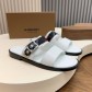 버버리(Burberry) TB 메탈 로고 크로스 레더 샌들 슬리퍼 신발