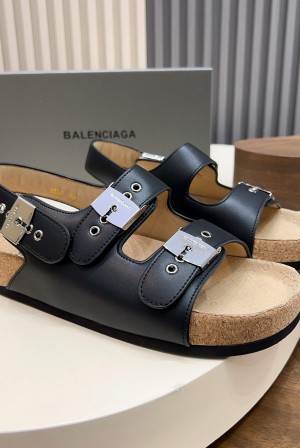 발렌시아가(Balenciaga) 버클 코르크 샌들 슬리퍼 신발