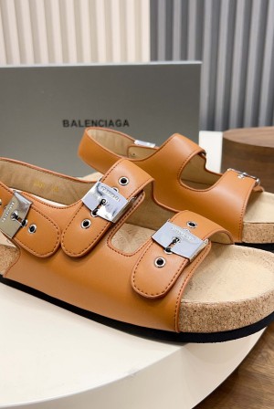 발렌시아가(Balenciaga) 버클 코르크 샌들 슬리퍼 신발