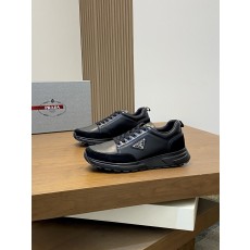 프라다(Prada) 밀라노 로고 지오메트릭 스티치 스니커즈 신발