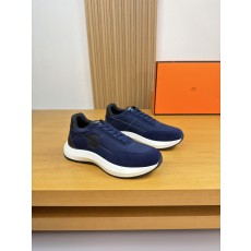 에르메스(Hermes) 실크 스웨이드 & 캔버스 믹스 스니커즈 신발