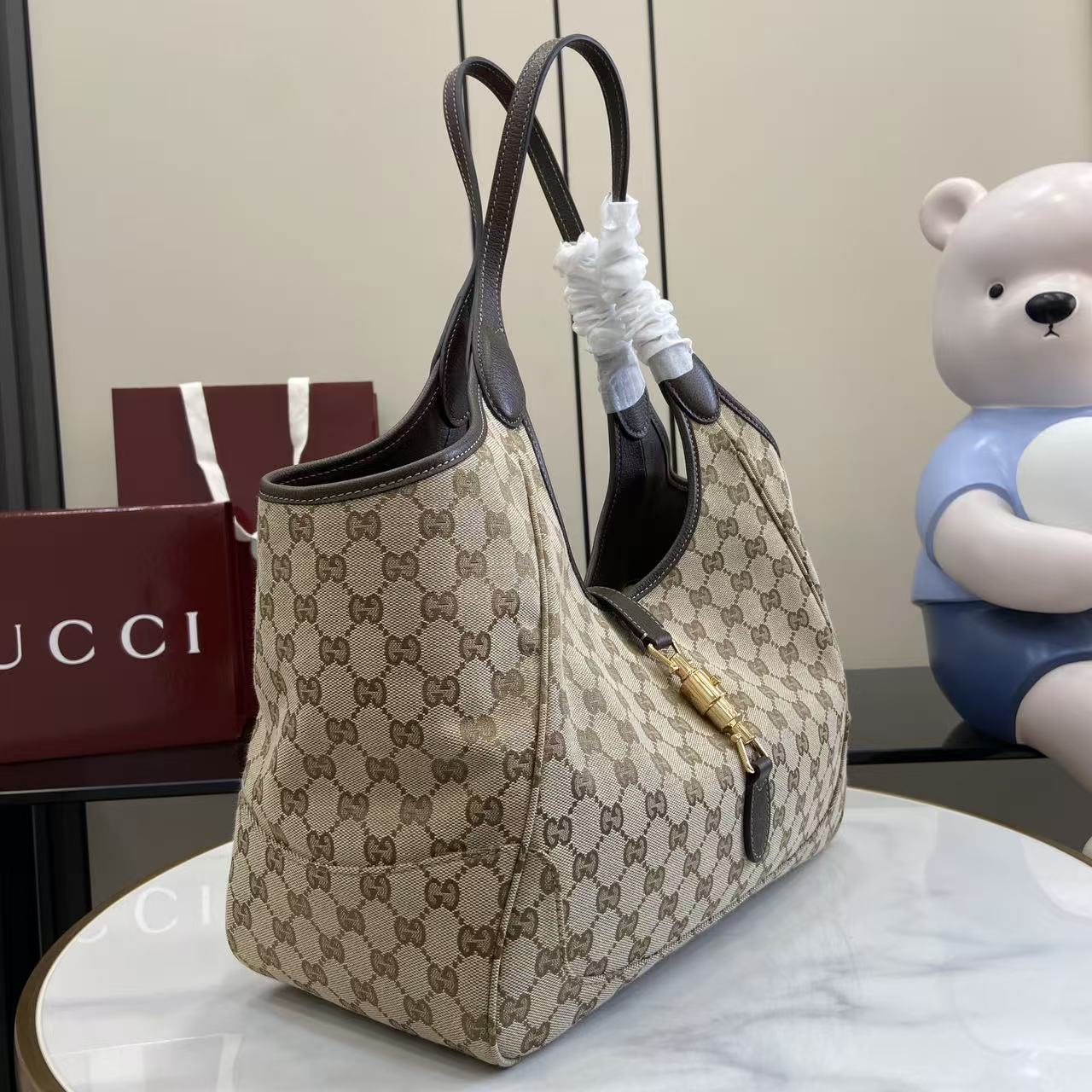 구찌(Gucci) 마켓 인스파이어드 GG 캔버스 토트백 가방 라지