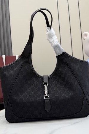 구찌(Gucci) 마켓 인스파이어드 블랙 GG 캔버스 토트백 가방 라지