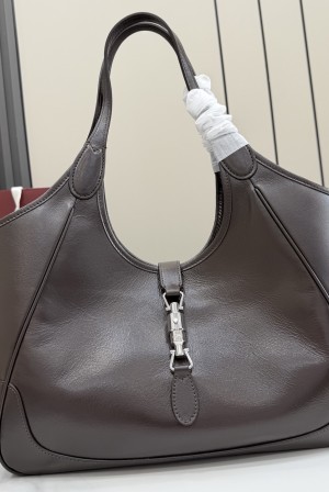 구찌(Gucci) 마켓 인스파이어드 브라운 레더 토트백 가방 라지