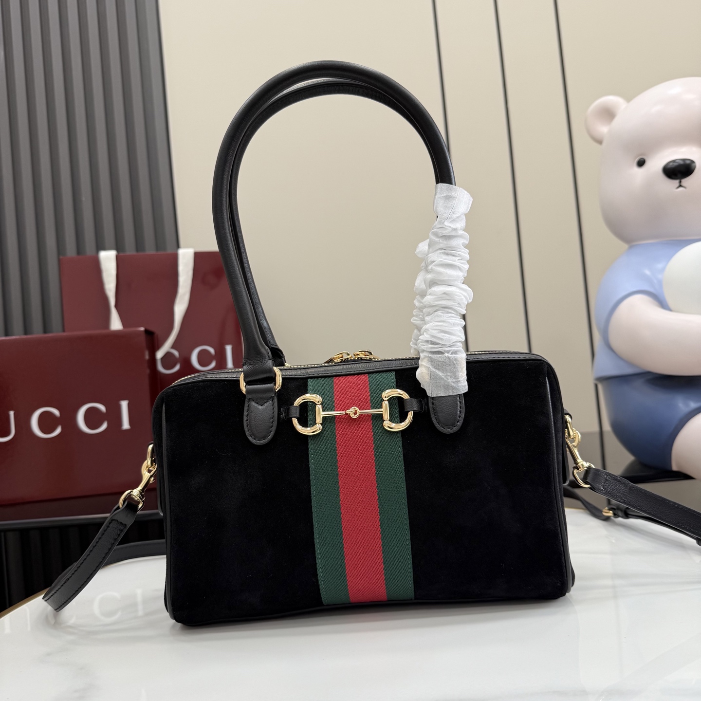 구찌(Gucci) 보르세토(Borsetto) 스웨이드 핸드백 가방