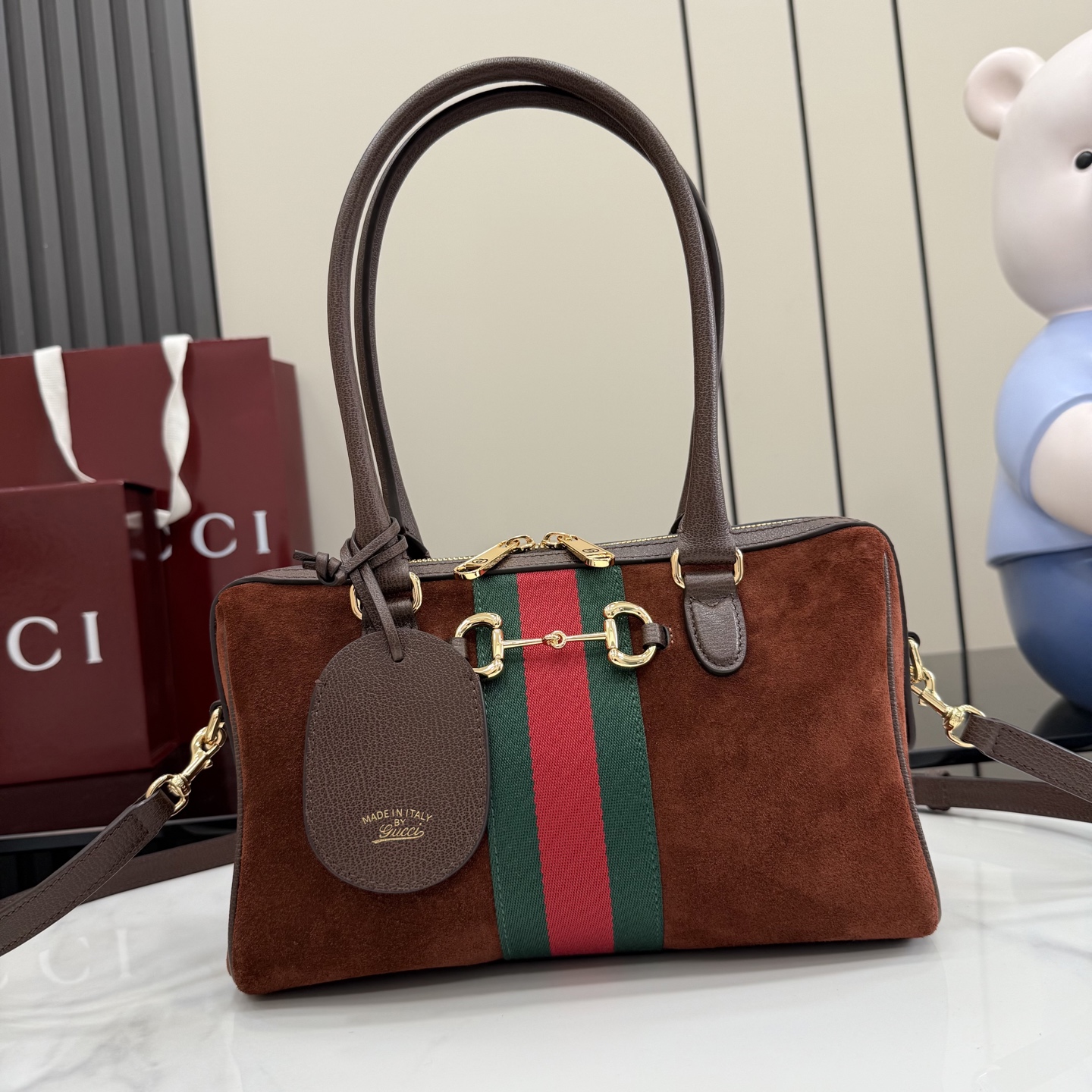 구찌(Gucci) 보르세토(Borsetto) 스웨이드 핸드백 가방