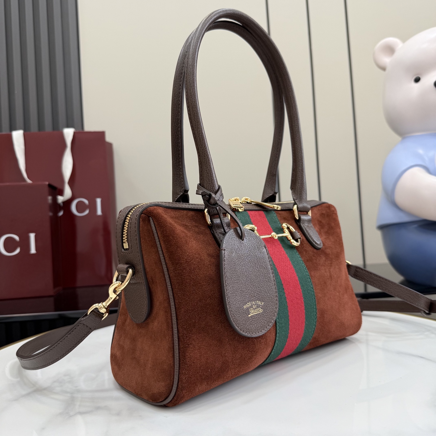 구찌(Gucci) 보르세토(Borsetto) 스웨이드 핸드백 가방