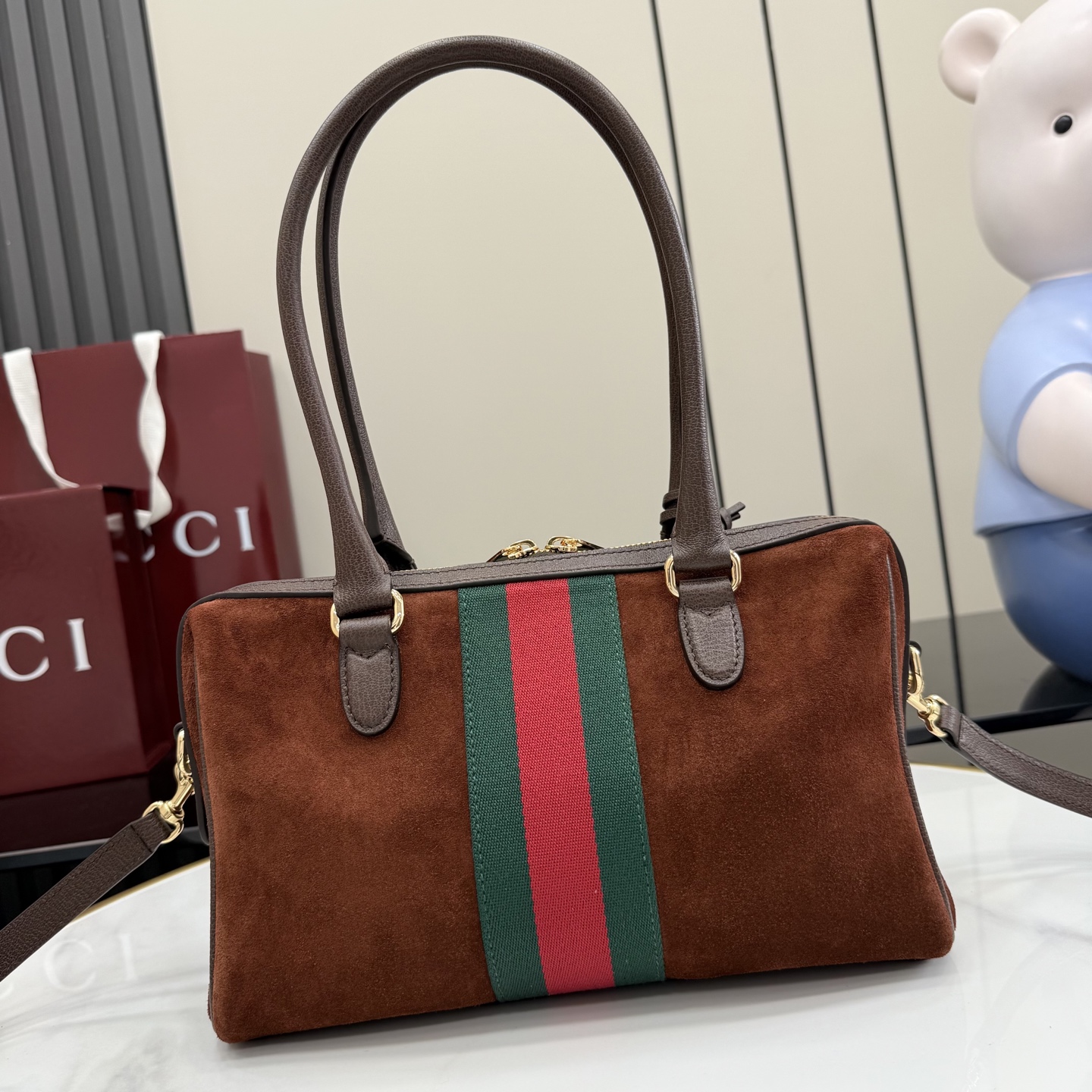 구찌(Gucci) 보르세토(Borsetto) 스웨이드 핸드백 가방