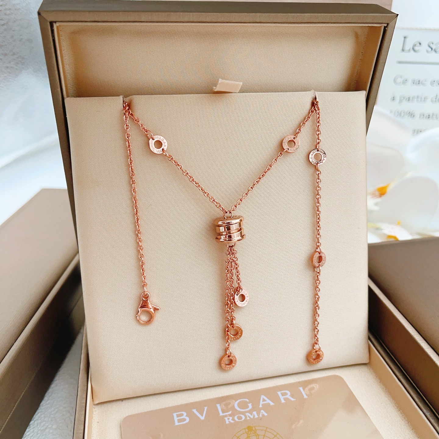 불가리(BVLGARI) 로즈골드 스프링 목걸이 악세사리