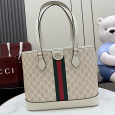 구찌(Gucci) 오피디아(Ophidia) 베이지 & 화이트 GG 토트백 가방 미디엄