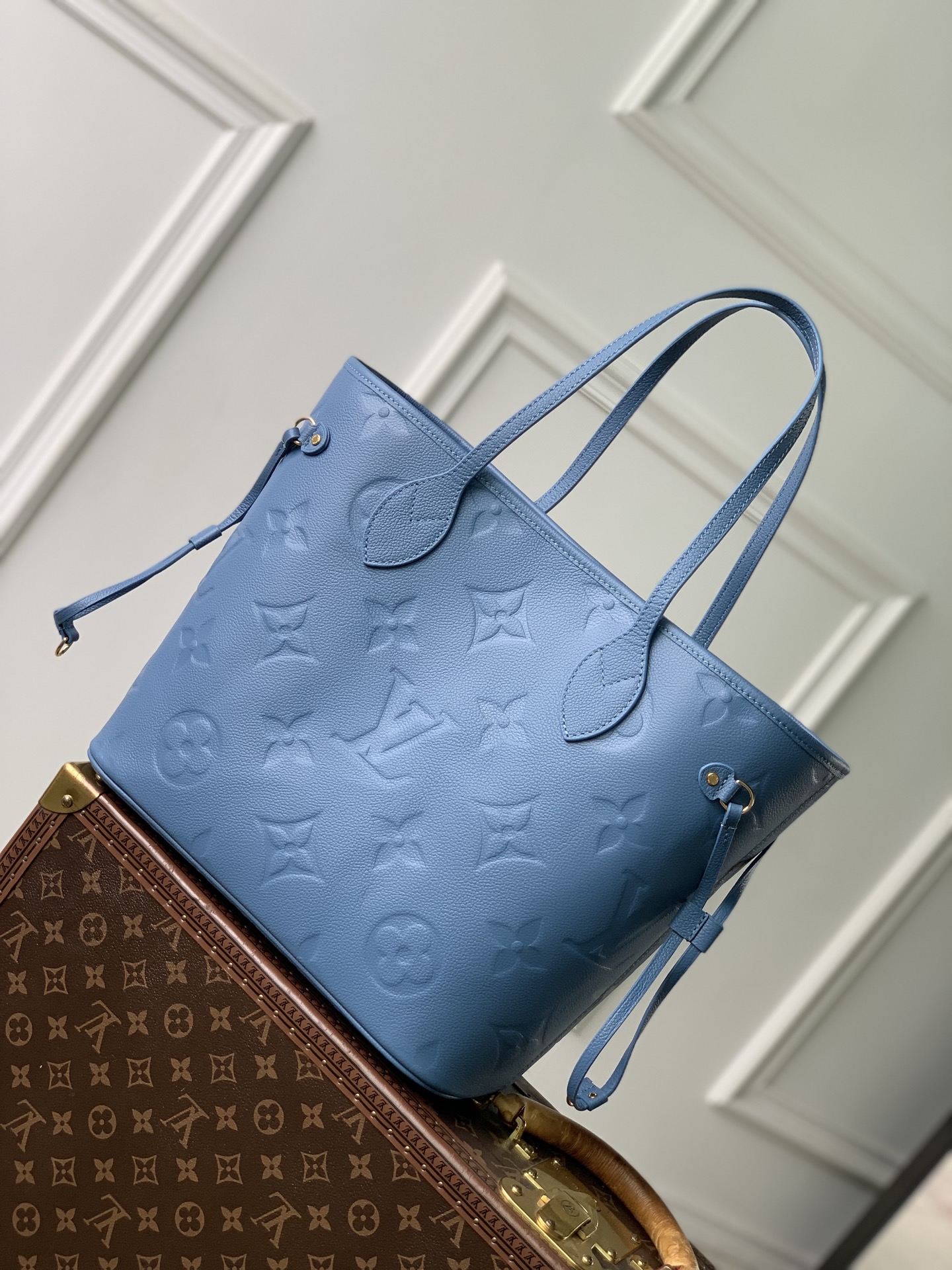 루이비통(Louis Vuitton) LV 네버풀 MM(Neverfull MM) - 모노그램 앙프렝뜨 블루 가방