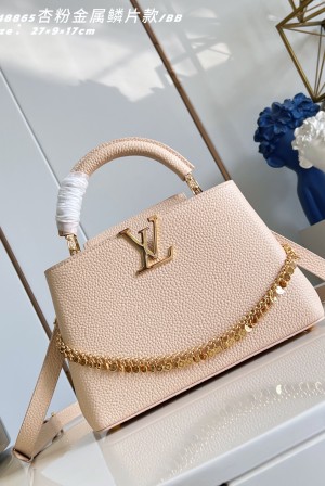 루이비통(Louis Vuitton) 카퓌신 Capucines BB 가방 - 애프리콧 핑크 메탈 스팽글