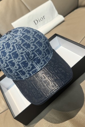 디올(Dior) 오블리크 패턴 볼캡 모자