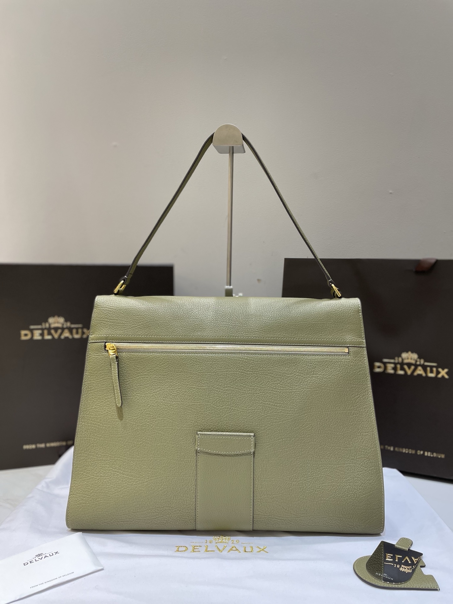 델보(Delvaux) 템포(Tempo) 숄더백 가방 라지 - 셰일 그린(Shale Green)