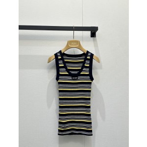 미우미우(MIU MIU) 로고 배색 스트라이프 니트 베스트 의류