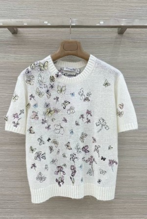 Dior 디올 Miss D 실크 모헤어 입체 나비 니트 반팔 상의 의류