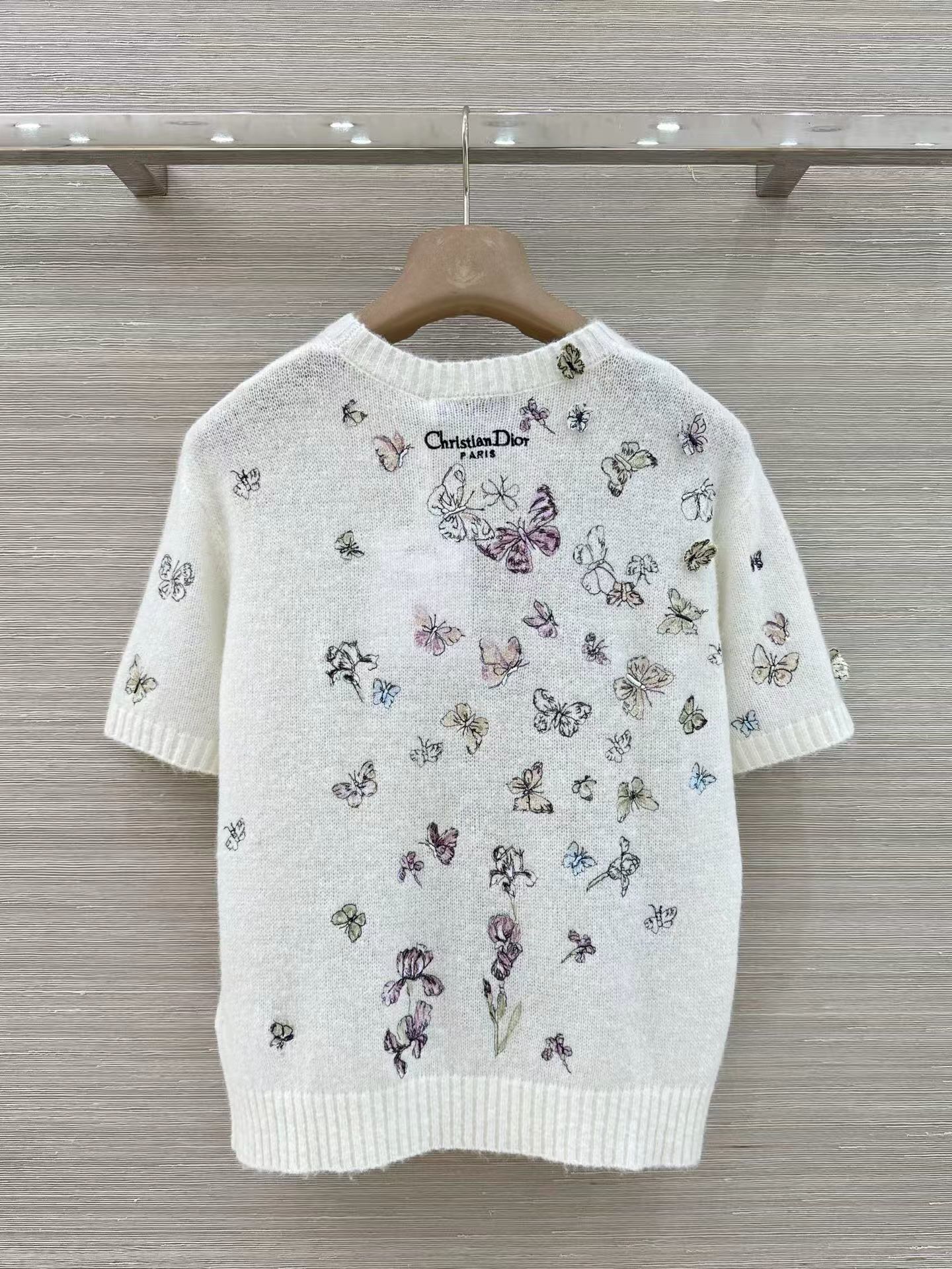 Dior 디올 Miss D 실크 모헤어 입체 나비 니트 반팔 상의 의류