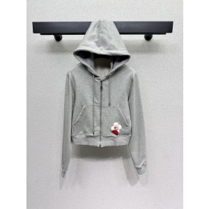 LV 루이비통 인형 꽃 장식 캐주얼 후드 집업 자켓 재킷 의류