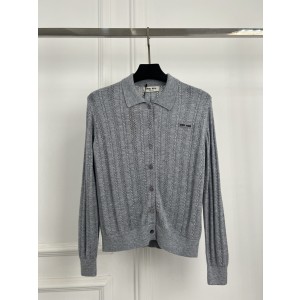 미우미우(MIU MIU) 로고 버튼 캐시미어 니트 가디건 의류