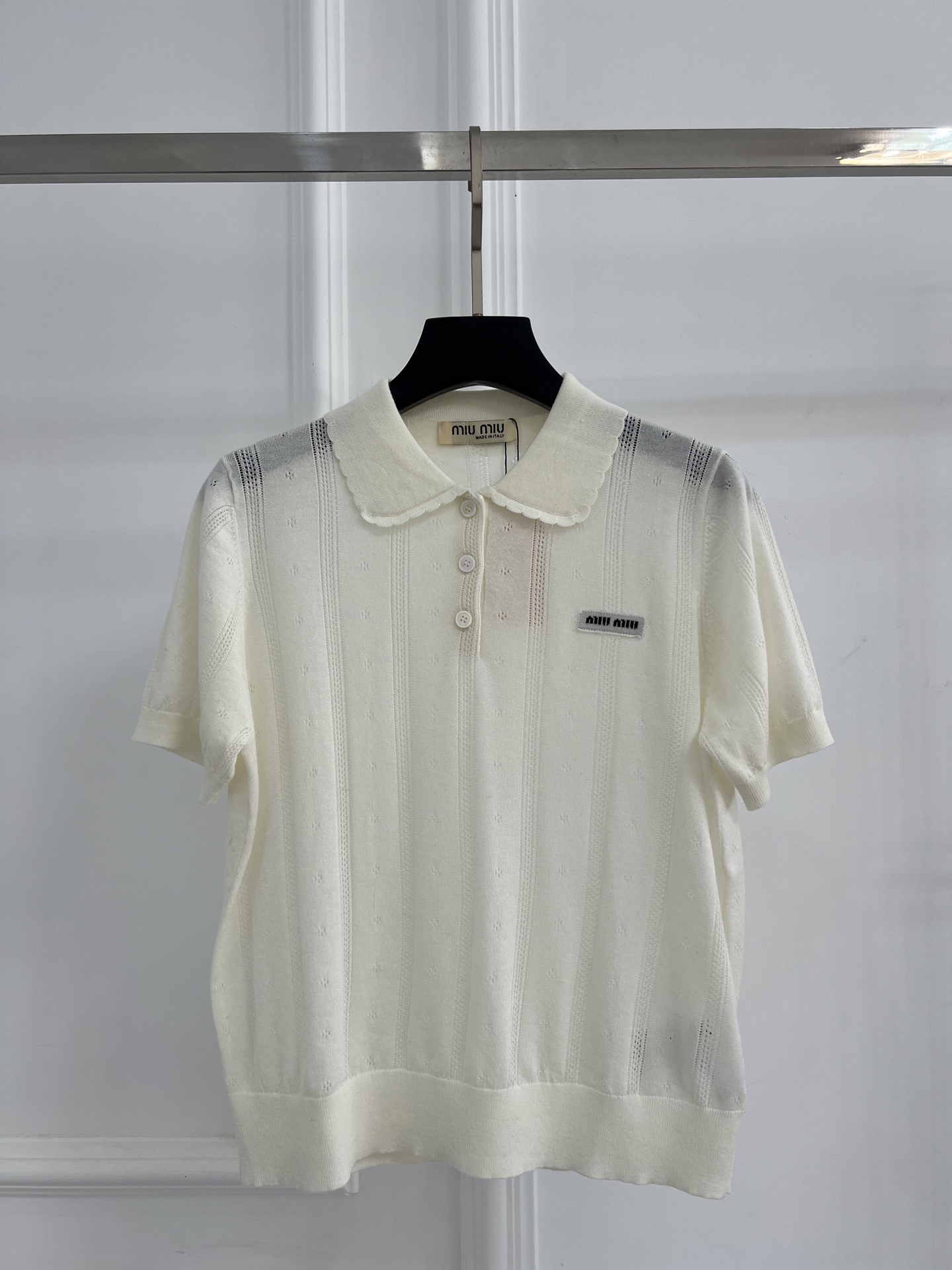 미우미우(MIU MIU) 펀칭 니트 반팔 의류