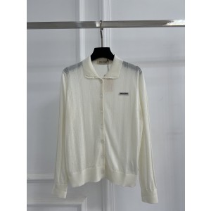 미우미우(MIU MIU) 펀칭 카라 니트 가디건 의류