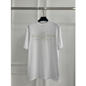 발렌시아가(BALENCIAGA) 워싱 자수 로고 티셔츠 의류