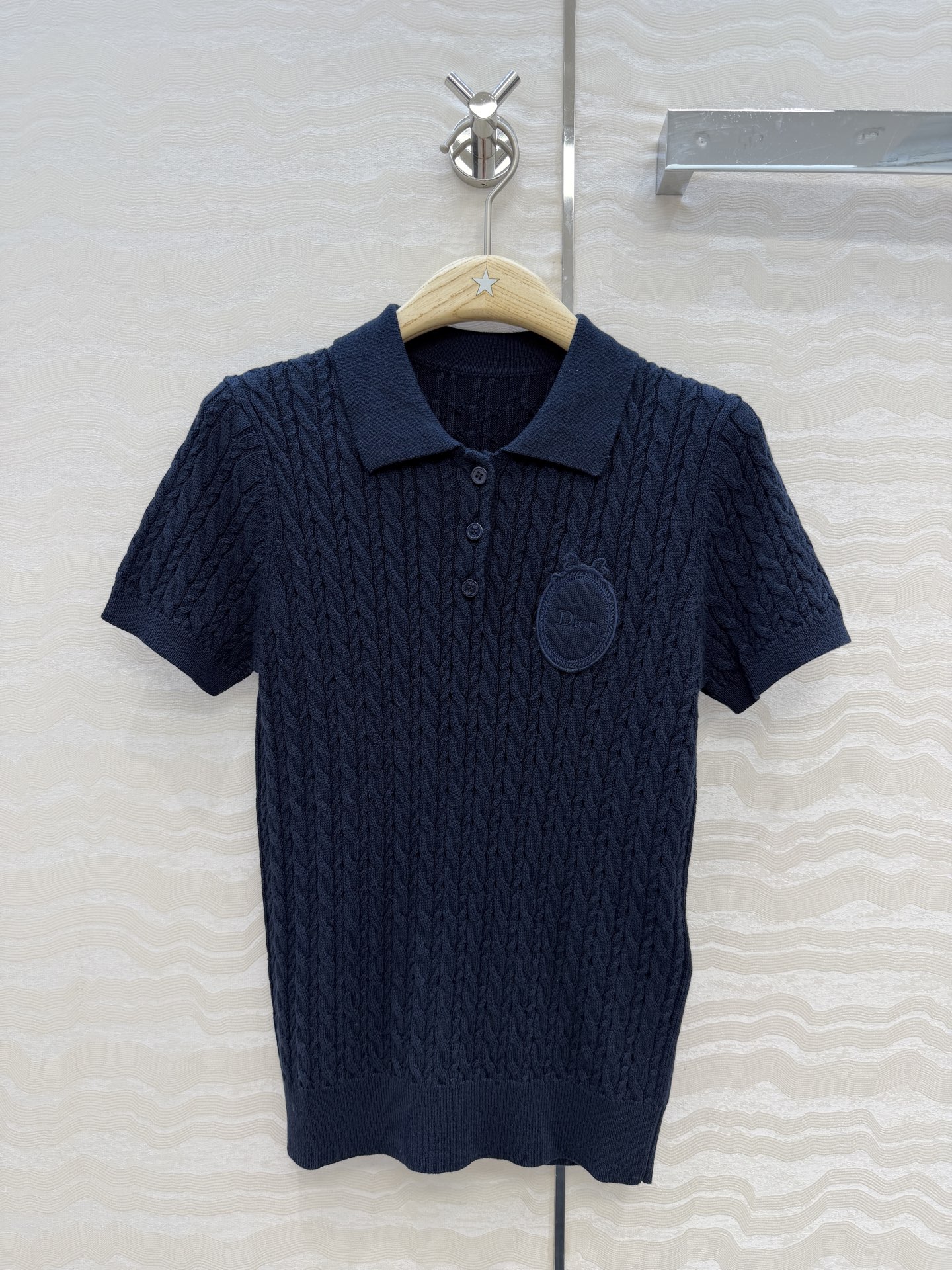Miss Dior CD 디올  가든 시리즈 케이블 니트 폴로 셔츠 반팔 의류